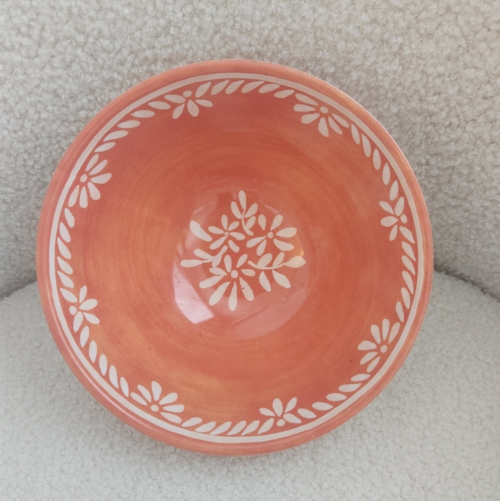 Orange Mexican Talavera Style Melamine Guacamole Bowl 6 In